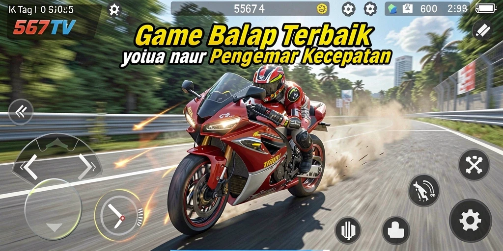 Tampilan menarik gameplay balap motor di 567TV.