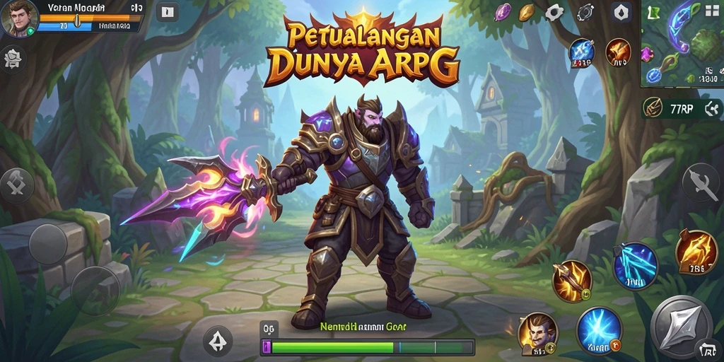 Gameplay mendebarkan dalam dunia ARPG penuh petualangan.