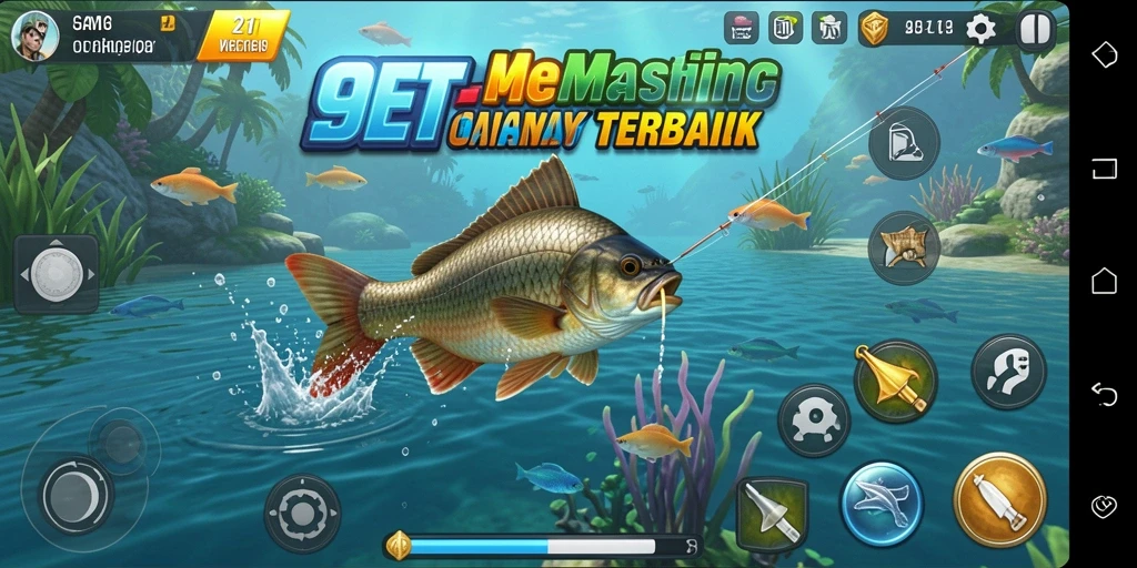 Gameplay memancing yang menawan di 9ET dengan berbagai ikan dan lokasi.