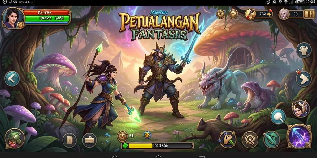 Screenshot gameplay AA62 menampilkan petualangan RPG yang mendebarkan.