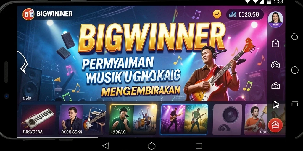 Screenshot gameplay <strong>BIGWINNER</strong> yang menampilkan interaksi musik yang seru.
