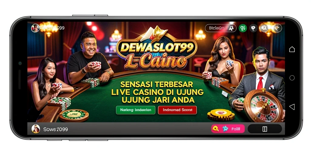 Tampilan gameplay mendebarkan di DEWASLOT99 dengan dealer live.