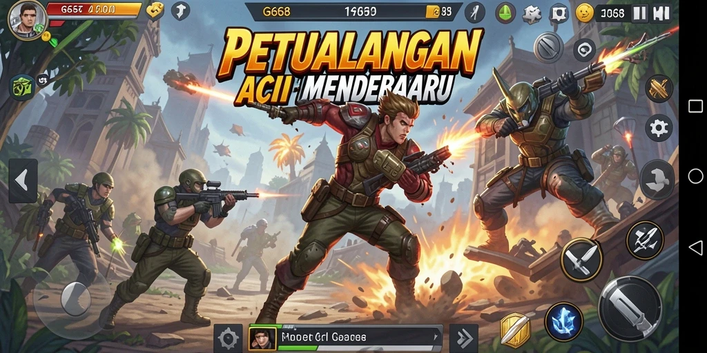 Screenshot G668 menunjukkan aksi gameplay yang intens dan mendebarkan.