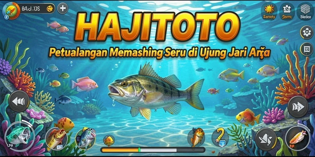 Screenshot gameplay HAJITOTO menampilkan aksi memancing yang mendebarkan.