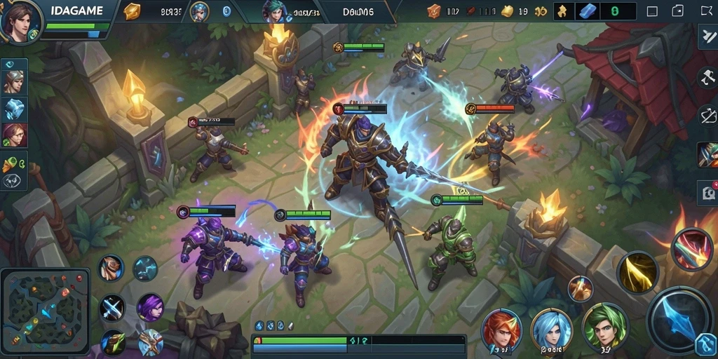 Tampilan gameplay menarik dari IDAGAME dengan aksi MOBA yang seru.