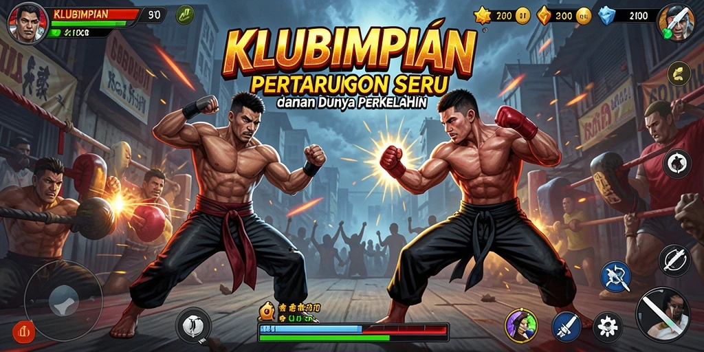 Screenshot gameplay KLUBIMPIAN menampilkan aksi pertarungan yang mendebarkan.