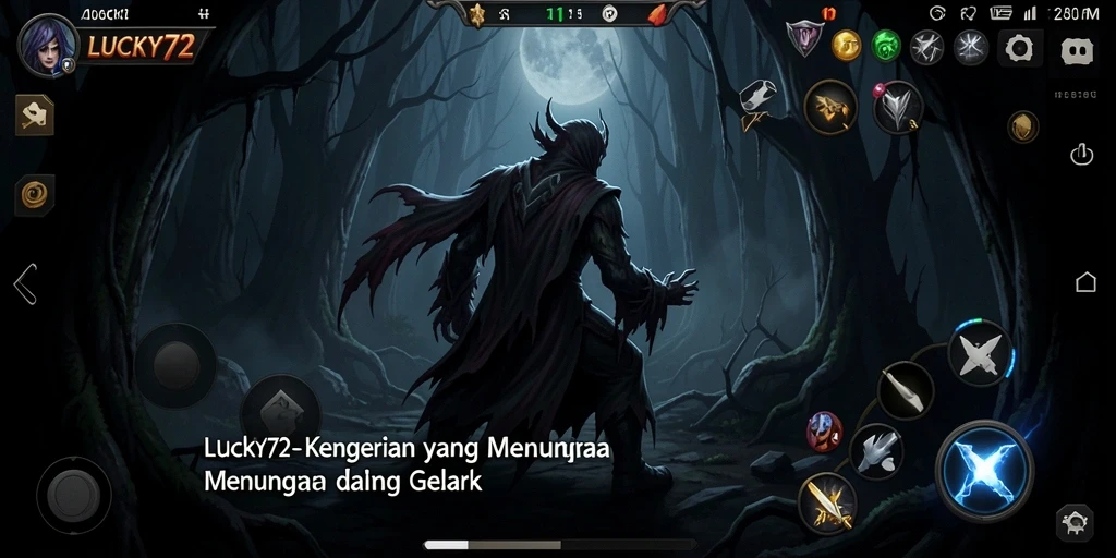 Screenshot gameplay LUCKY72 yang menampilkan suasana mencekam.