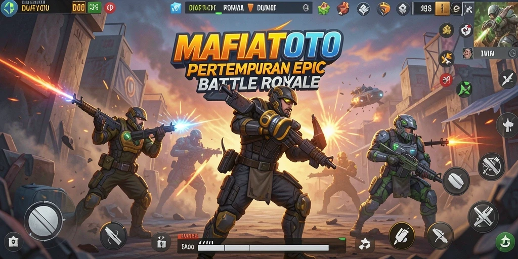 Screenshot gameplay MAFIATOTO yang menampilkan aksi Battle Royale yang seru.