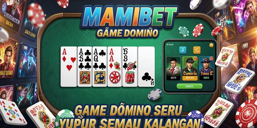 Screenshot MAMIBET menampilkan gameplay seru dari permainan Domino.