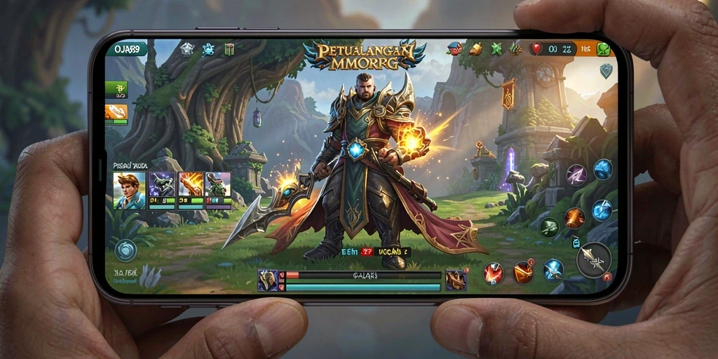 Tampilan gameplay OJA89 yang menampilkan pertarungan epik dalam MMORPG.