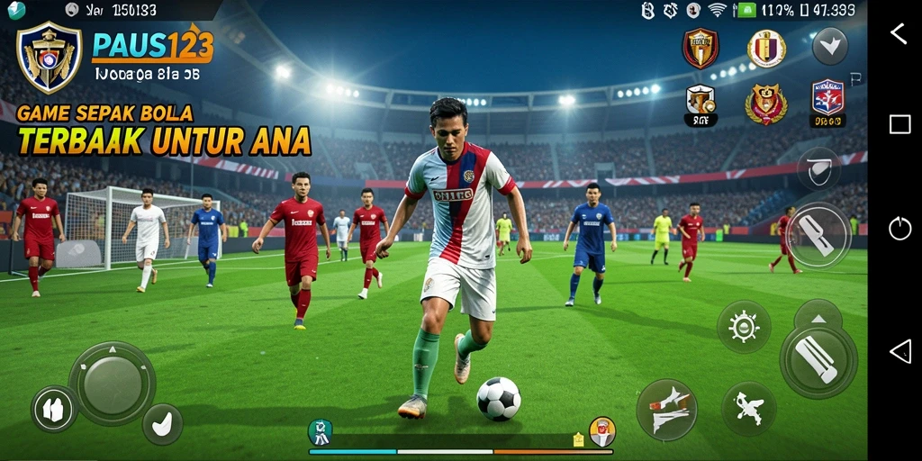 Tampilan gameplay PAUS123 yang menegangkan dalam pertandingan sepak bola.