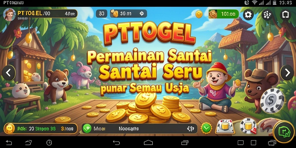 Screenshot gameplay PTTOGEL dengan tampilan yang cerah dan interaktif