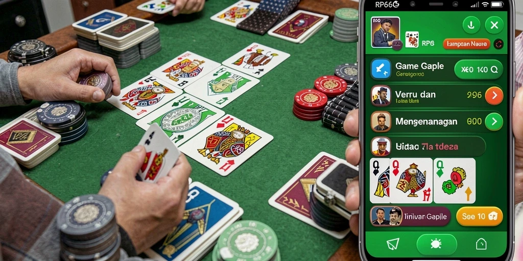 Screenshot gameplay seru dari RP66, game Gaple paling menarik.