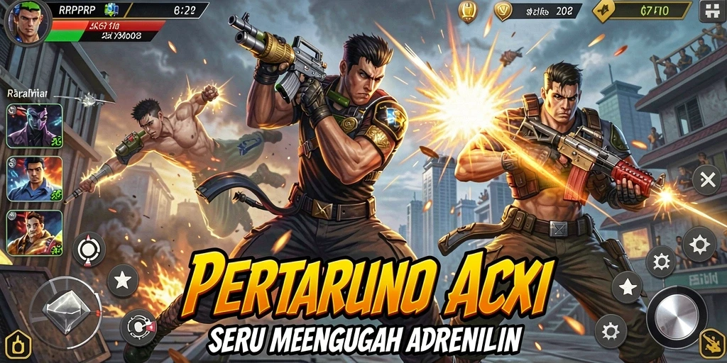 Tampilan aksi epik dalam gameplay RPRPRP yang memikat.