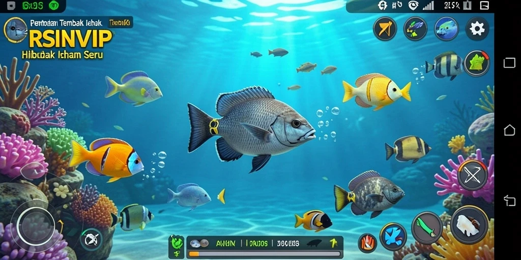 Screenshot gameplay RSNVIP menampilkan aksi tembak ikan yang seru.