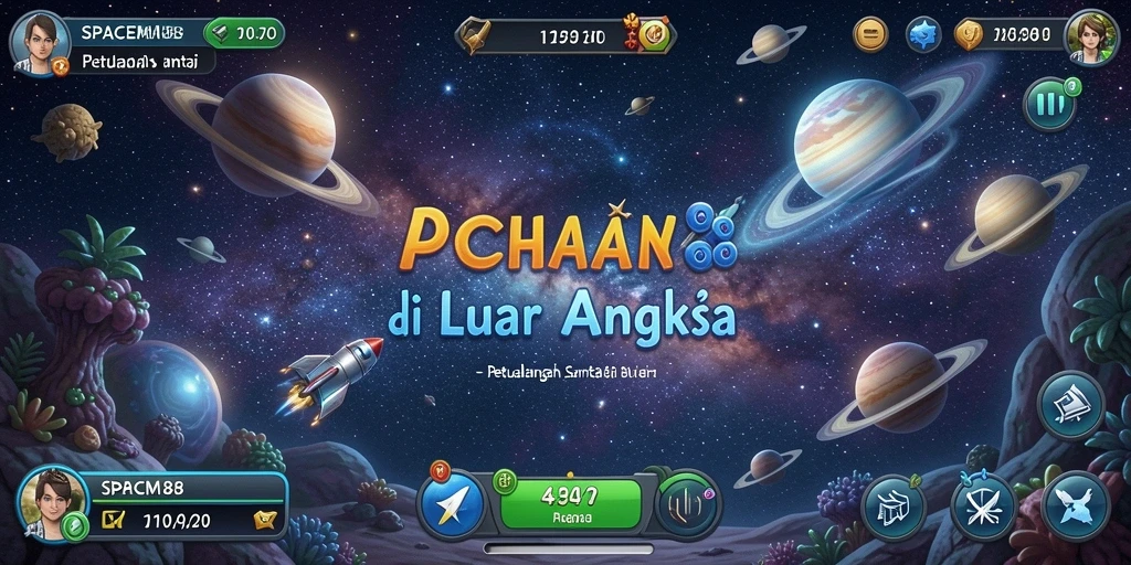 Screenshot gameplay SPACEMAN88 menampilkan karakter astronot menjelajah planet.