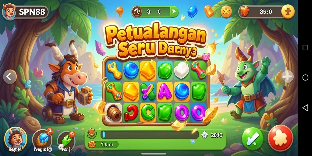 Screenshot SPN88 menampilkan aksi seru permainan Match-3.